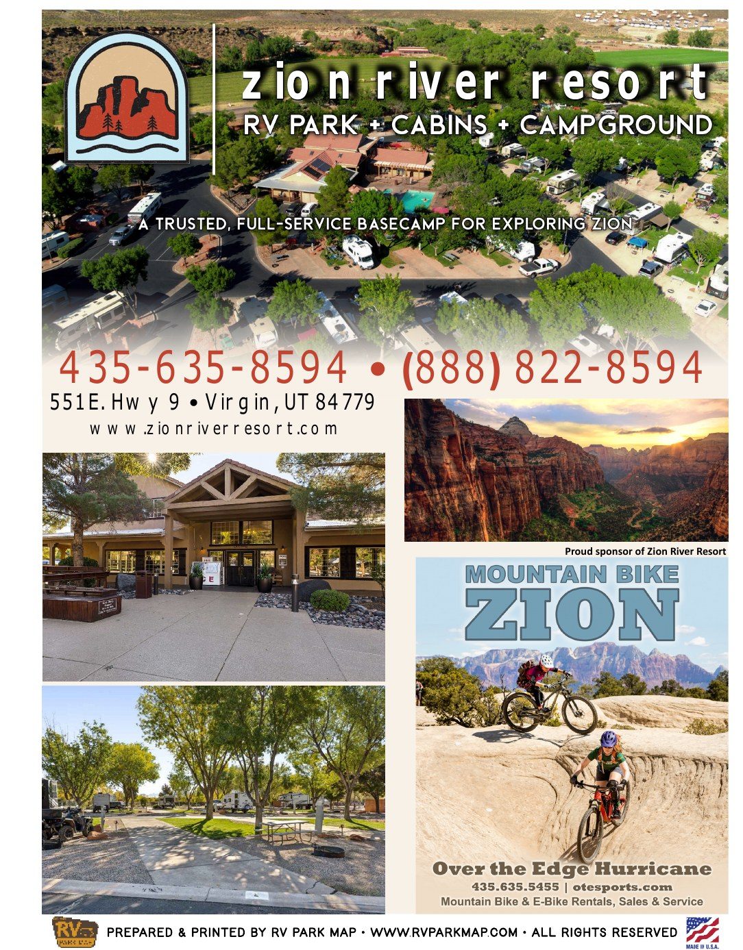 Zion River Resort guide cover, Virgin, Utah